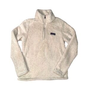 Patagonia‎ Womens Los Gatos 1/4 Zip Fleece Pullover Cream White Small